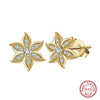 Women's 925 Sterling Silver Zircon Earrings With Geometric Animal Zodiac Patterns Electroplated
