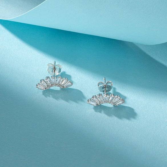 Women's 925 Sterling Silver Zircon Earrings With Geometric Animal Zodiac Patterns Electroplated