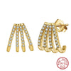 Women's 925 Sterling Silver Zircon Earrings With Geometric Animal Zodiac Patterns Electroplated