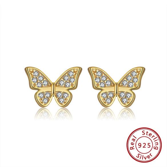 Women's 925 Sterling Silver Zircon Earrings With Geometric Animal Zodiac Patterns Electroplated