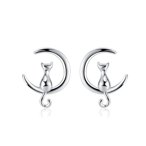 Women's 925 Sterling Silver Zircon Earrings With Geometric Animal Zodiac Patterns Electroplated
