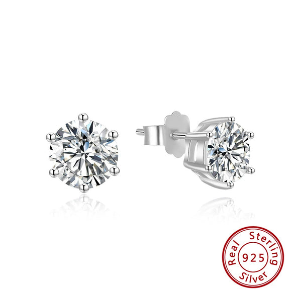 Women's 925 Sterling Silver Zircon Earrings With Geometric Animal Zodiac Patterns Electroplated