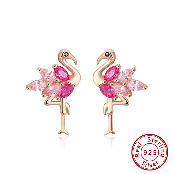Women's 925 Sterling Silver Zircon Earrings With Geometric Animal Zodiac Patterns Electroplated