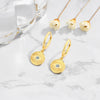 Women's Sterling Silver Zircon Eye Motif Earrings With Geometric Facial Expression Design