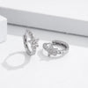 Women's Sterling Silver Zircon Inlaid Five Pointed Star Earrings Geometric Pendant Jewelry