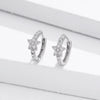 Women's Sterling Silver Zircon Inlaid Five Pointed Star Earrings Geometric Pendant Jewelry
