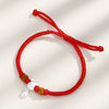 Women's 925 Sterling Silver Zodiac Rat Bracelet With Woven Red Rope Electroplated Animal Charm Birthday Memorial Jewelry