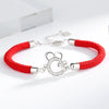 Women's 925 Sterling Silver Zodiac Rat Red Rope Bracelet Electroplated Animal Charm Fashion Hand Jewelry
