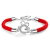 Women's 925 Sterling Silver Zodiac Rat Red Rope Bracelet Electroplated Animal Charm Fashion Hand Jewelry