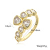 Women's Stylish Copper Plated Real Gold Zircon Geometric Open Micropaved Ring