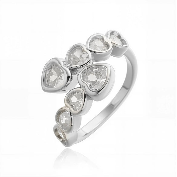 Women's Stylish Copper Plated Real Gold Zircon Geometric Open Micropaved Ring