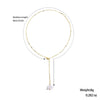 Women's Summer Alloy Geometric Irregular Blue Shell Clavicle Chain Necklace Electroplated Jewelry
