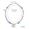 Women's Summer Alloy Geometric Irregular Blue Shell Clavicle Chain Necklace Electroplated Jewelry