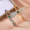 Women's Summer Ginkgo Leaf Niche Simple High End Open Bracelet Copper Plastic Electroplated