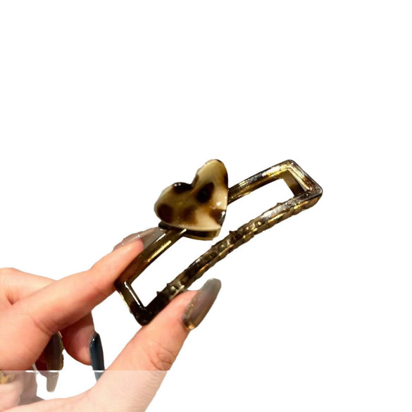 Women's Summer Hairpin Plastic Resin Handmade Leopard Print Shark Clip