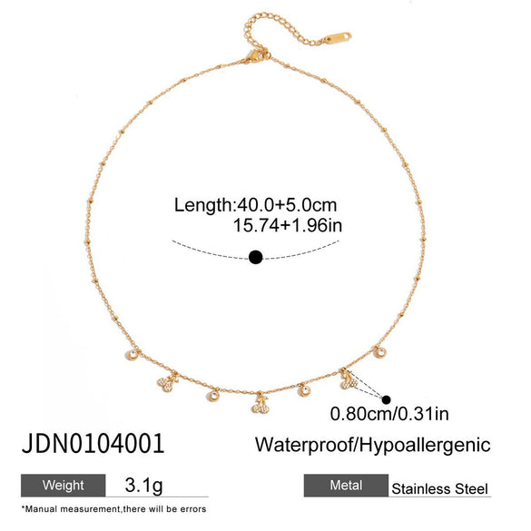 Women's Summer Stainless Steel And Titanium Steel Jewelry Cherry Clavicle Chain With Geometric Pattern Electroplating