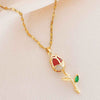 Women's Summer Sweet Style Titanium Steel Necklace With Copper Pendant And Cross Chain Real Gold Plated And Enhanced Color Retention