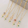 Women's Summer Sweet Style Titanium Steel Necklace With Copper Pendant And Cross Chain Real Gold Plated And Enhanced Color Retention