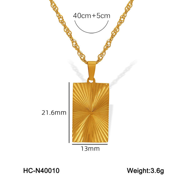 Women's Summer Titanium Steel Necklace With Geometric Design Love Heart Round Shapes Electroplated