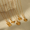 Women's Summer Titanium Steel Necklace With Geometric Design Love Heart Round Shapes Electroplated