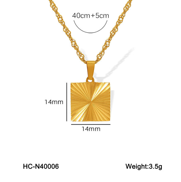 Women's Summer Titanium Steel Necklace With Geometric Design Love Heart Round Shapes Electroplated
