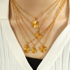 Women's Summer Titanium Steel Necklace With Geometric Design Love Heart Round Shapes Electroplated