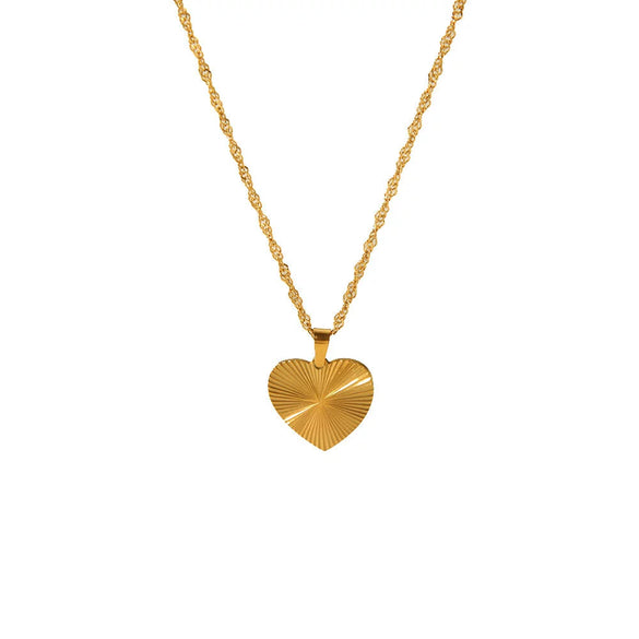 Women's Summer Titanium Steel Necklace With Geometric Design Love Heart Round Shapes Electroplated