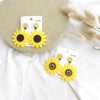 Women's Sunflower Flower Earrings With Resin And Plastic Design Pastoral Floral Style Jewelry For Wholesale