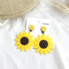 Women's Sunflower Flower Earrings With Resin And Plastic Design Pastoral Floral Style Jewelry For Wholesale