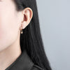 Women's Sunflower Zircon Inlaid Earrings In S925 Sterling Silver With Electroplated Geometric Fashion Design