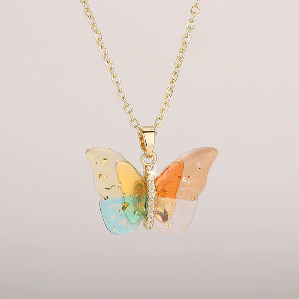 Women's Sweet Animal Zodiac Acrylic Resin Copper Zirconia O Word Chain Necklace