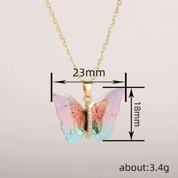 Women's Sweet Animal Zodiac Acrylic Resin Copper Zirconia O Word Chain Necklace