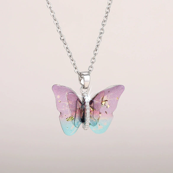 Women's Sweet Animal Zodiac Acrylic Resin Copper Zirconia O Word Chain Necklace