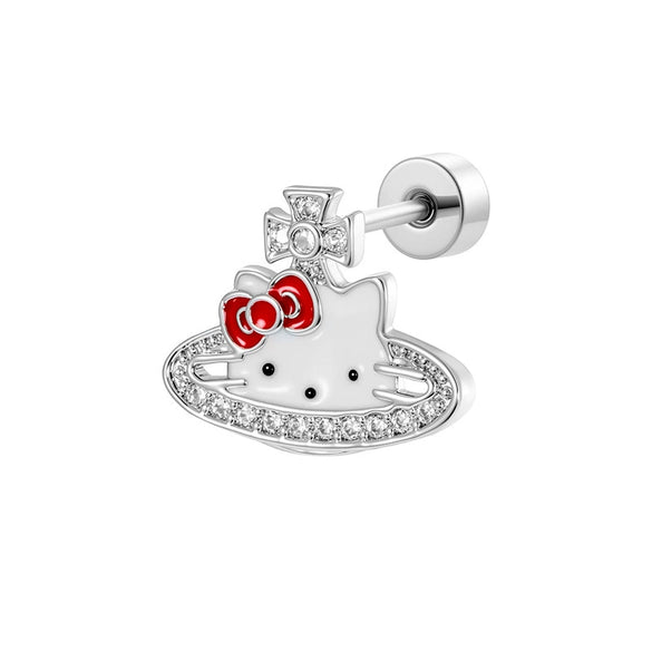 Women's Sweet Bow Pattern Titanium Steel Electroplated Ear Nails