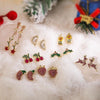 Women's Sweet Copper Strawberry Banana Pineapple And Elk Earrings With Zirconia Accents And Geometric Festive Design