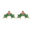 Women's Sweet Copper Strawberry Banana Pineapple And Elk Earrings With Zirconia Accents And Geometric Festive Design