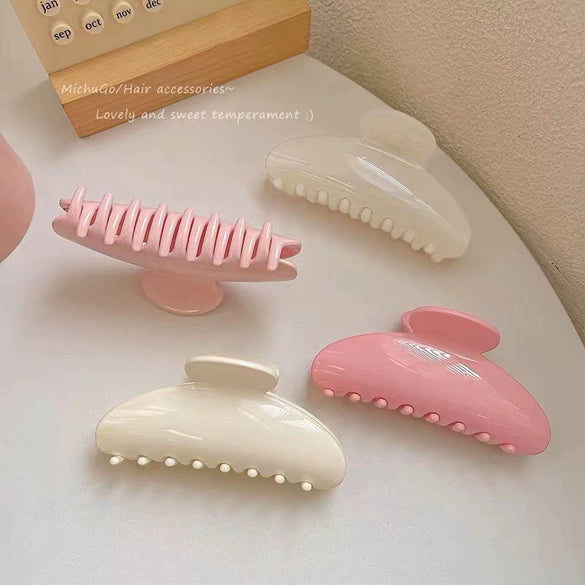 Women's Sweet Elegant Acrylic Oil Treated Large Shark Clip Hair Accessory