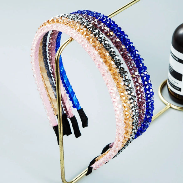 Women's Sweet Fashion Hair Band Cloth Crystal Head Accessory