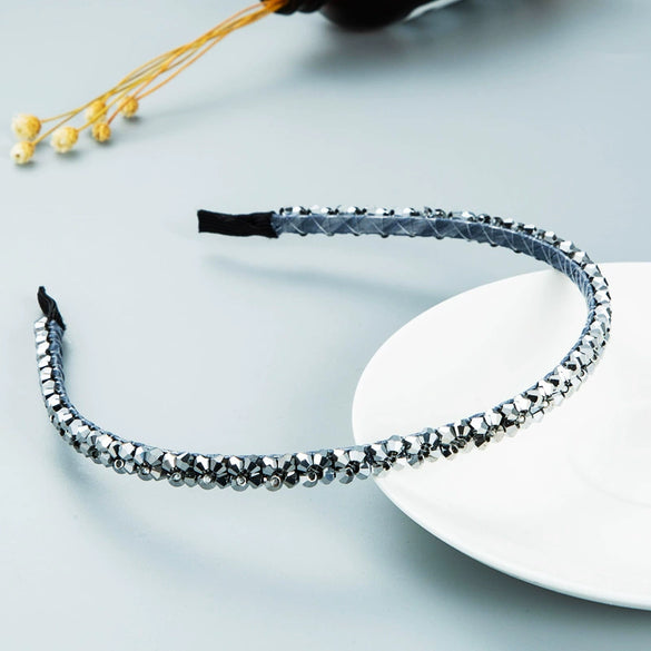 Women's Sweet Fashion Hair Band Cloth Crystal Head Accessory