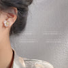 Women's Sweet Flower Earrings Copper Electroplated Small White Floral Stud Earrings With Silver Needle