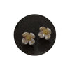 Women's Sweet Flower Earrings Copper Electroplated Small White Floral Stud Earrings With Silver Needle