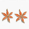 Women's Sweet Flower Stud Earrings With Dripping Oil Finish Alloy Design And Steel Needles