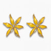Women's Sweet Flower Stud Earrings With Dripping Oil Finish Alloy Design And Steel Needles