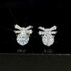 Women's Sweet Geometric Copper Earrings Set With Zirconia