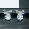 Women's Sweet Geometric Copper Earrings Set With Zirconia