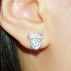 Women's Sweet Geometric Copper Earrings Set With Zirconia