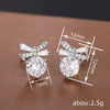 Women's Sweet Geometric Copper Earrings Set With Zirconia