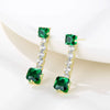 Women's Sweet Geometric Copper Zircon Earrings Simple Fashion Square And Round Stud Earrings