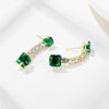 Women's Sweet Geometric Copper Zircon Earrings Simple Fashion Square And Round Stud Earrings