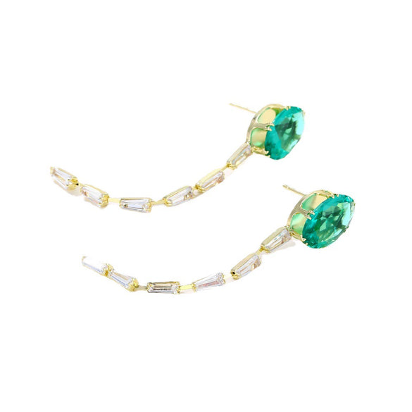 Women's Sweet Geometric Copper Zircon Earrings Simple Fashion Square And Round Stud Earrings